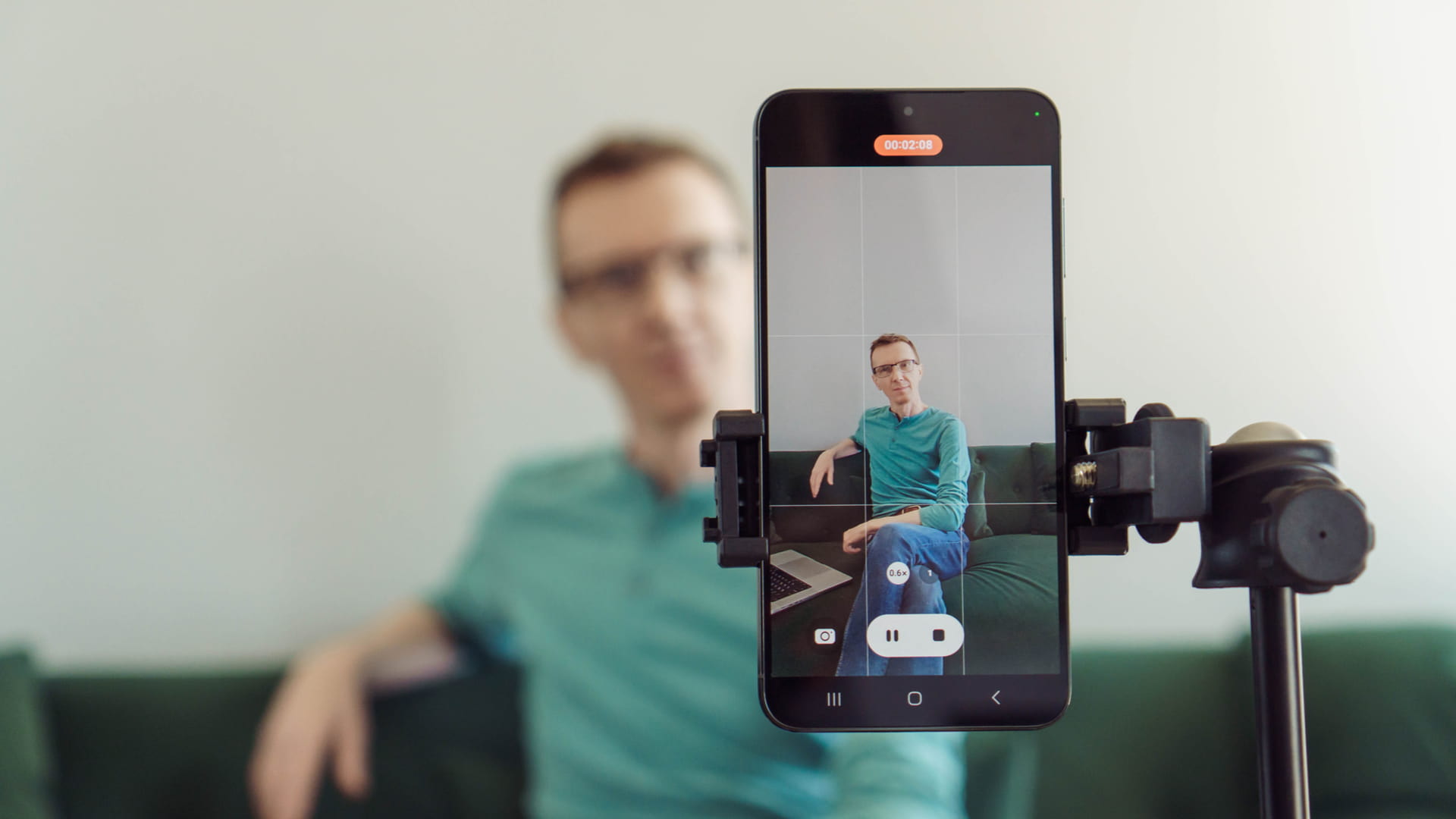 video wills and trust, man sitting in front of camera recording